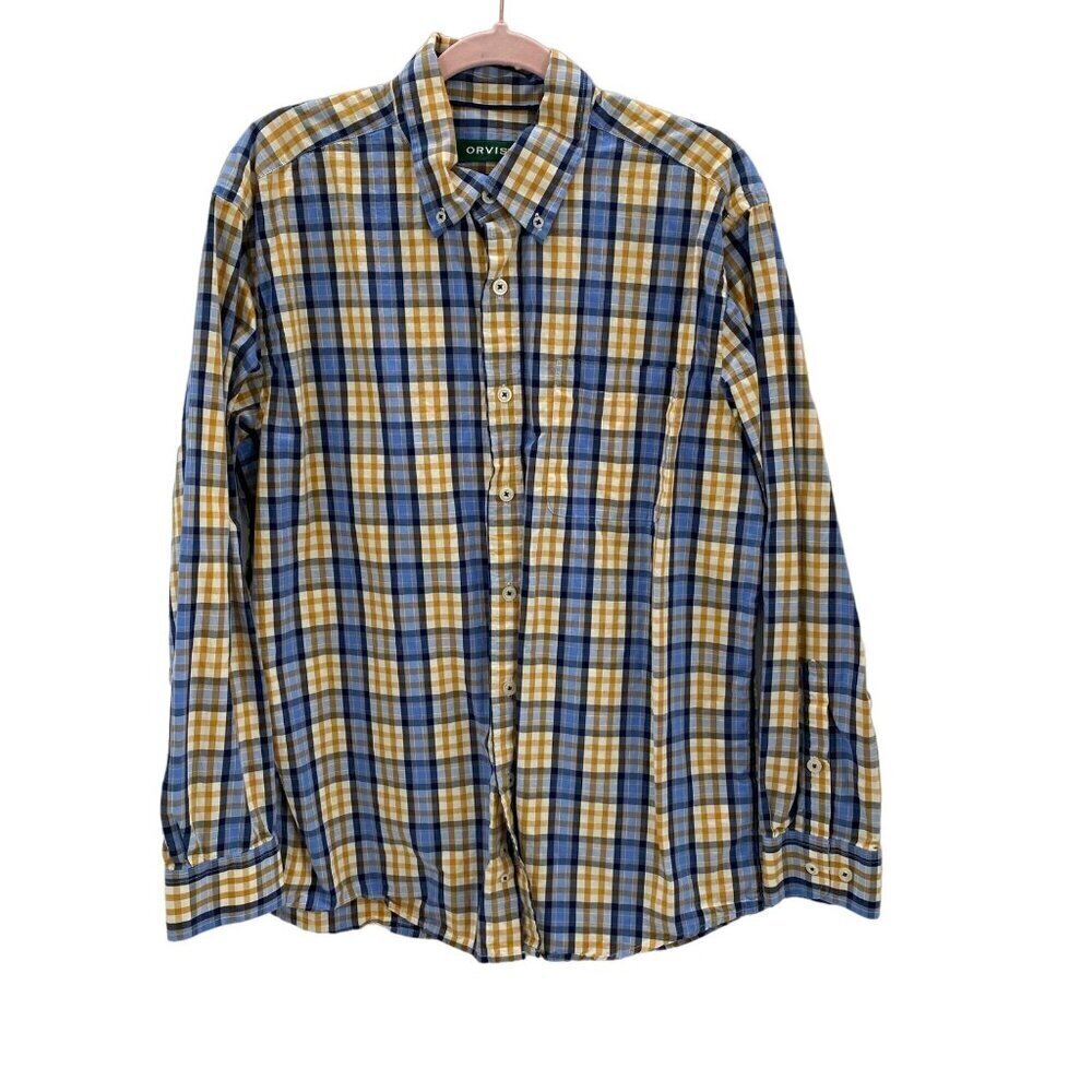 Orvis Active Fit Button Down Long Sleeve Shirt Men's Size L
